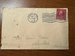 SELLO DE 2 CENTAVOS 1927 ROJO GEORGE WASHINGTON CON SOBRE - Imagen 1 de 1