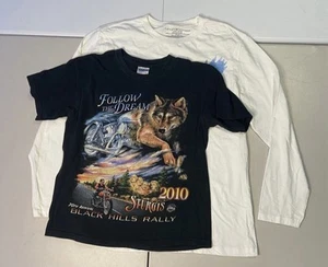 Lot Of 2 Shirts Tommy H/ Graphic Shirts Boys  Size Large And Black/ White - Picture 1 of 10