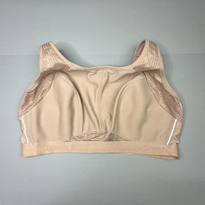 Sujetador deportivo Glamorise 42DD sin cables cobertura completa bronceado correas ajustables Foto 1 de 4