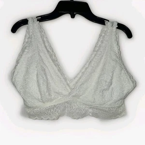 Maurices:White Lace Scalloped Hem Bralette Size:Large Without Padding-EUC - Picture 1 of 8