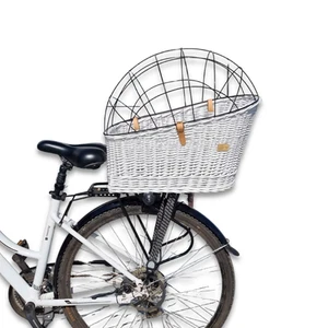 Wicker Bike Trunk Basket Dog Trunk Transporter Boot White XL - Picture 1 of 7