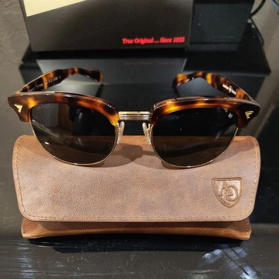 Gafas de sol American Optical SIRMONT marco dorado tortuga polarizadas verdes Len Foto 1 de 4