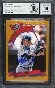 Ichiro Suzuki 2002 Topps Card #718 Mariners Auto Grade 10 Beckett 12491244 - Picture 1 of 2
