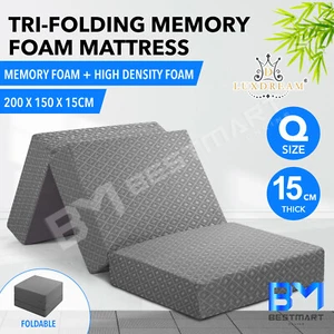 Foldable Mattress Folding Floor Bed Mat Queen Size Portable Camping Cushion Sofa - Picture 1 of 10