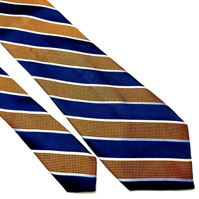 Nautica Silk Tie Woven Blue Brown Woven Striped Classic - Image 1 of 4