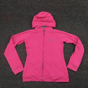 Under Armour Jacket Girls Large Pink Loose Fit Full Zip Long Sleeve Gym Youth - Picture 1 of 9