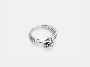Neu mit Etikett Coach Mini Teerose Cluster Stein Ring Set Gr. 7 silberfarben bunt 88566 - Bild 1 von 2
