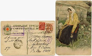 RUSIA 1917 a SUDAFRICA CENSOR PPC 19 EN CAJA - Imagen 1 de 1