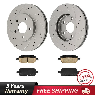 Rotores de disco perforados de freno delantero + pastillas de cerámica para Chevrolet HHR 2006 2007-2011 Foto 1 de 4