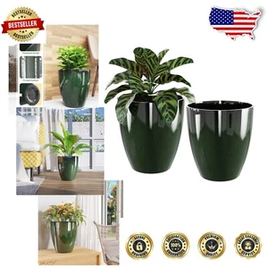 Chic 10-Inch Pots for Indoor & Outdoor Plants - Set of 2 with Drainage Holes - Picture 1 of 9