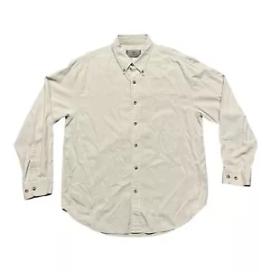 THE TERRITORY AHEAD Long Sleeve Shirt Mens L Beige Silk Chest Pocket Button Down - Picture 1 of 5