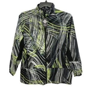 Giacca nuova con etichette Rise by LuLaRoe determinata atletica zip piccola nera verde alta ventilazione - Foto 1 di 20