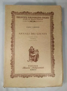 ANNALI DEI GIUNTI - VOLUME PRIMO - VENEZIA - PARTE PRIMA Paolo Camerini SANSONI - Imagen 1 de 6
