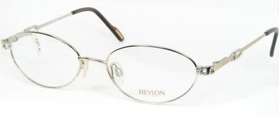 REVLON RV 027 Z58 PALE GOLD / SILVER EYEGLASSES GLASSES W/ Crystals 52-17-135mm - Image 1 of 4