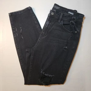 Judy Blue Jeans Damen 9/29 Schwarz Boyfriend Fit High Rise Stretch Distressed - Bild 1 von 10