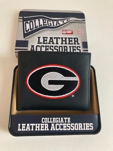 GEORGIA BULLDOGS LEDER BRIEFTASCHE SCHWARZ, FALTBAR, COLLEGIATE, RICO NCAA NEU NEU IM KARTON - Bild 1 von 9