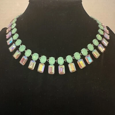 **RARO*J. Collar de cristal marino multi cristal iridiscente Crew nuevo con etiquetas Foto 1 de 4