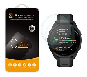 2 x protection d'écran en verre trempé Supershieldz pour Garmin Forerunner 165/musique - Photo 1 sur 5