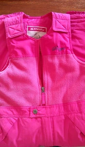 SNOZU, Pink Snowsuit, Zip Front, Sleeveless, Fleece Bib/Long Pants, Girl's 6 - Picture 1 of 9