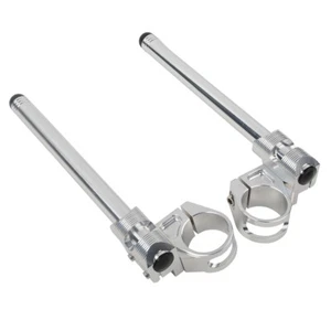 Silver 43MM Clip-On Handlebars Fit For Yamaha YZF R6 1999-2004 Honda CBR600F4I - Picture 1 of 6
