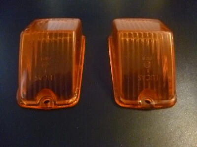 Two 'Lucas' L677, E11,  MGB / MGC / Triumph Spitfire. Amber Front Indicator Lens - Image 1 of 4