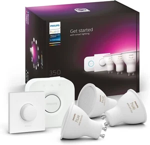 Philips Hue White Colour Ambiance Starter Kit | Smart Bulb | 3x GU10, Bridge - Picture 1 of 7
