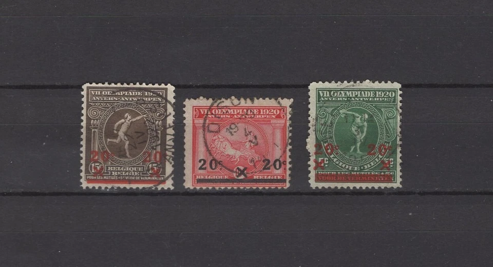 BELGIUM 1921 olympics overprint fine used 184/186 - Image 1 of 1