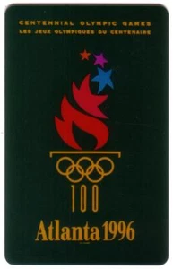 Juegos del Centenario de los Juegos Olímpicos de Atlanta 1996. Juego de tarjetas telefónicas de carpeta de 4 pulgadas AT&T - Imagen 1 de 6
