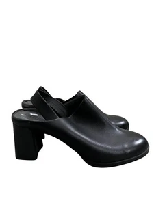 Camper Karolina Black Leather Block Heel Mules Size 8.5US/ 39 EU - Picture 1 of 9