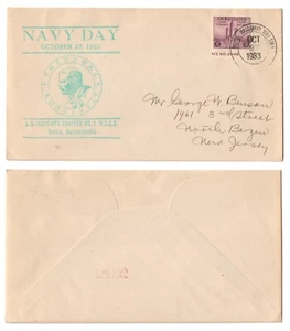 USS USF CONSTITUTION • 1933 NAVY DAY Cachet Cover 731a • BOSTON MASS YARD #2889 - Picture 1 of 1