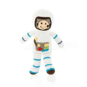 Astronaut/Spaceman Pebble Rattle Hand Crochet - Picture 1 of 2
