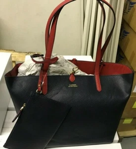 Neu mit Etikett große WENDETASCHE GRÜBCHEN LEDER RALPH LAUREN UVP 178 $ JETZT 129 $ - Bild 1 von 6