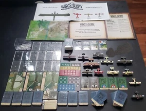 ARES GAMES LOT WINGS OF WAR GLORY 12 PLANES 9 BOOSTER PACKS 216 CARDS MAP POSTER - Picture 1 of 9