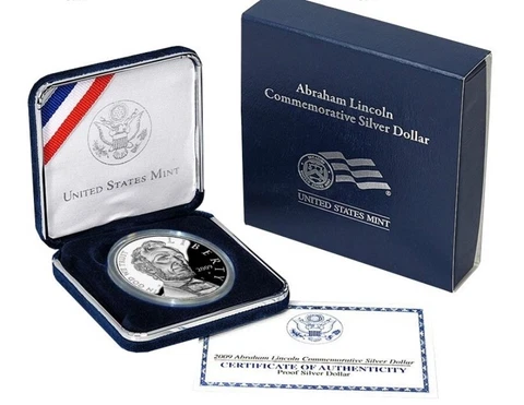 2009 P Abraham Lincoln Commemorative 90% Silver Gem Proof Dollar KM 454 ASW 0.77 Cover