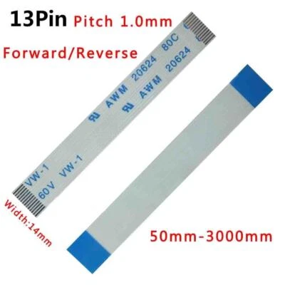 Pitch 1.0mm 13-Pin 13P FFC/FPC Flexible Flat Cable VW-1 Width 14mm 50mm-3000mm - Image 1 of 3