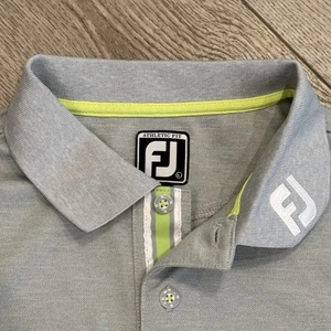 Footjoy FJ Tour Issue Collar Polo Shirt Athletic Fit Mens Medium Gray Preppy - Picture 1 of 6