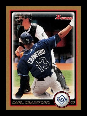 2010 Bowman #7 Carl Crawford Gold Tampa Bay Rays - Image 1 of 2