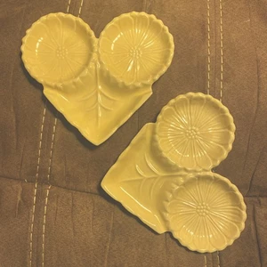 R.R.P. Co. Vintage gelb Vintage Keramik Snack Tablett Ersatz 2 Schalen Roseville - Bild 1 von 9