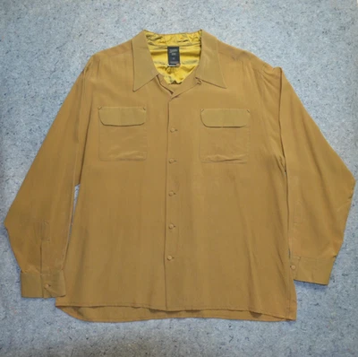 RARE Jean Paul Gaultier Silk Shirt Brown/Gold Vintage Button Down Size 52/Large - Image 1 of 4