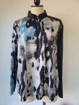 Prendas deportivas Jamie Sadock estampado abstracto multicolor 1/2 cremallera manga larga talla XL Foto 1 de 4