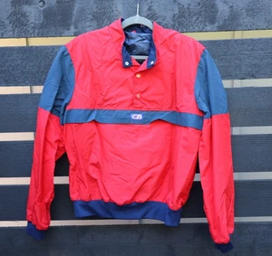 Giacca a vento CB Sports 3-Snap rosso blu navy marsupio pullover - L - Foto 1 di 12