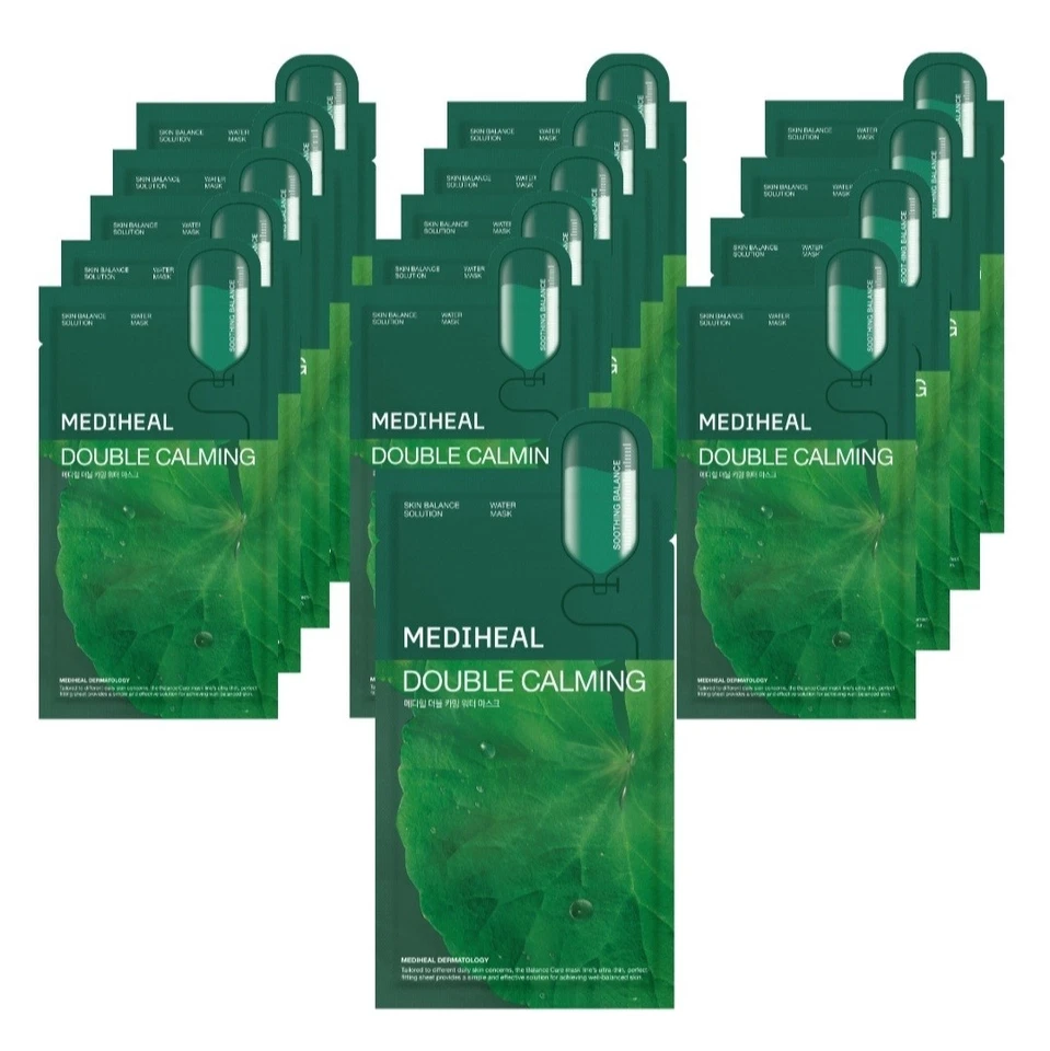 MEDIHEAL Double Calming Water Mask 20ml 15 Sheet/Cica/Mugwort/Thin - Image 1 of 4