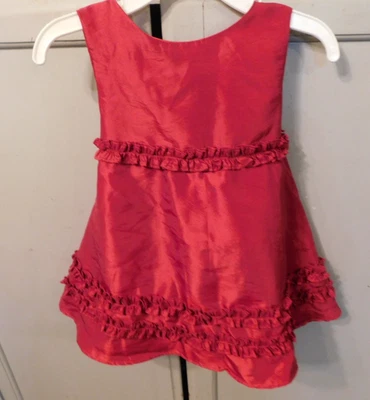 Vestido de Vacaciones Children's Place Rojo Satén Sin Mangas Talla: 12 Meses Forrado Foto 1 de 4