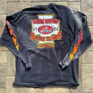 T-shirt manica lunga vintage personalizzata choppers sella tramps negozio moto Leesburg - Foto 1 di 10
