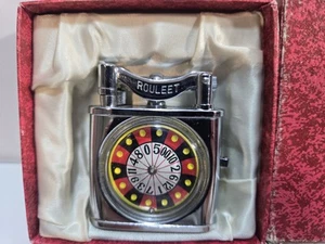 Funktionierendes Vintage Roulette Rad silberfarbenes Feuerzeug / Originalkarton 7949/24 - Bild 1 von 9