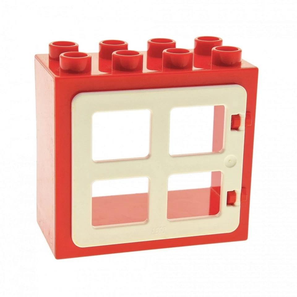 1X Lego Duplo Window Frame Small 2X4X3 Red Door 1X4X3 White 90265 61649 - Image 1 of 1