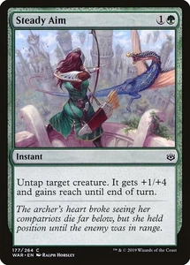 Steady Aim 3x FOIL WAR MTG War of the Spark Common MINT green - Picture 1 of 1