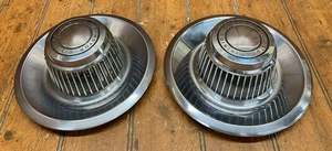 2 Vintage Chevrolet Motor Division Rally Wheel Center Caps Chrome & Black 9" - Picture 1 of 8
