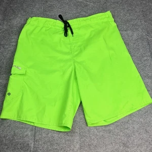 LAGUNA MENS LIME GREEN SWIM TRUNKS SIZE Large Draw String Vintage - Picture 1 of 9
