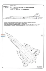 WBD72048 1:72 Warbird Decals - SR-71 Blackbird Common Markings and Specific - Picture 1 of 2